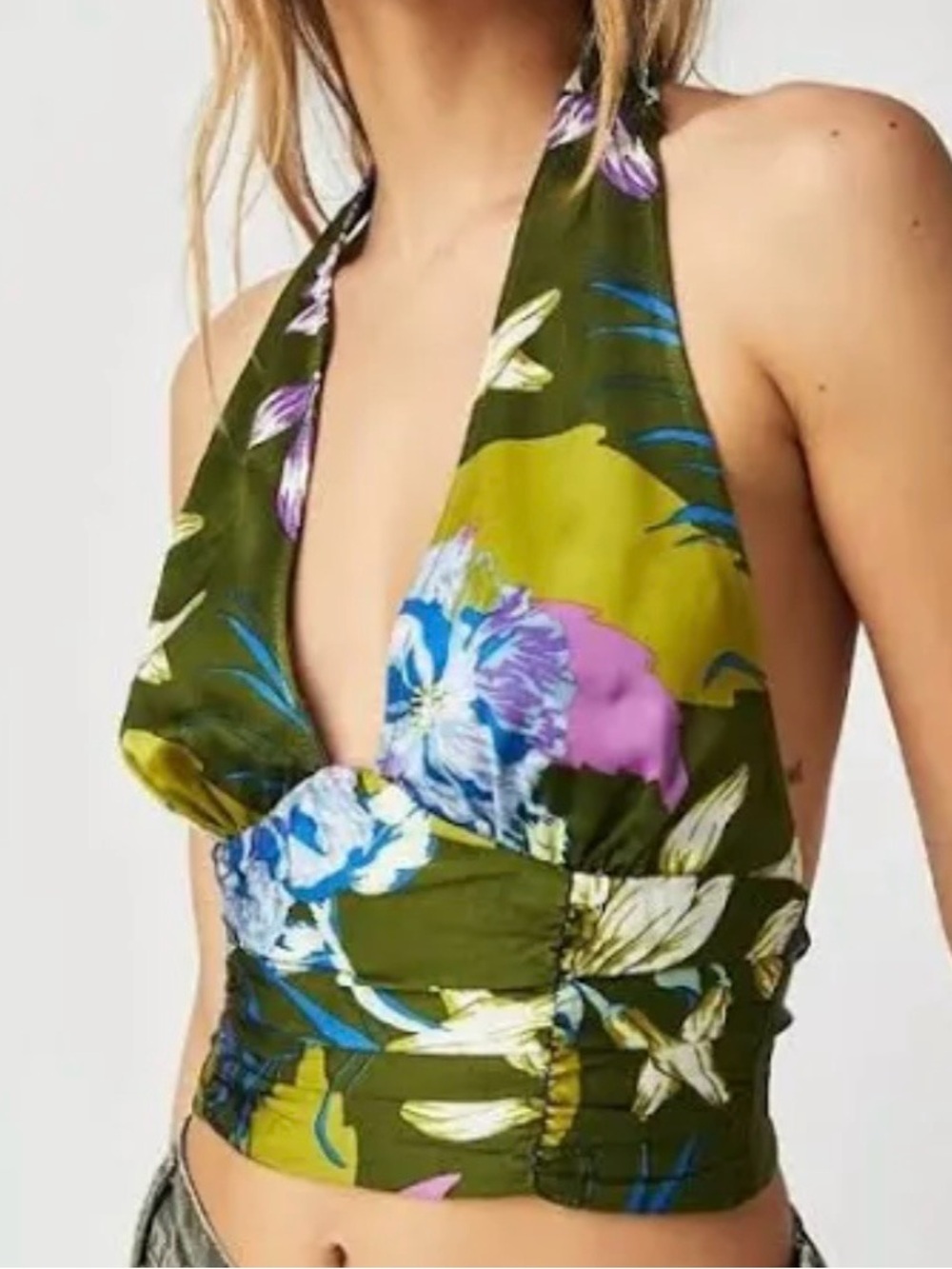 Free People floral halter top